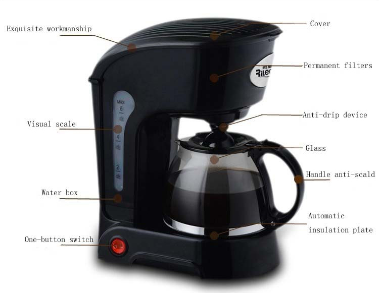 New Black Full-Automatic Electric Espresso Coffee Maker Machine Coffee Pot eBay