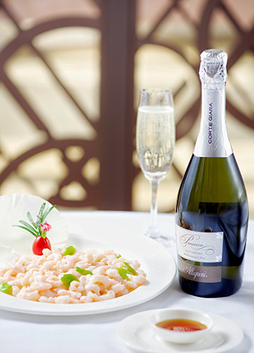 清炒野生河虾仁搭配Corte Giara Prosecco di Treviso DOC Millesimato Dry, 2013
