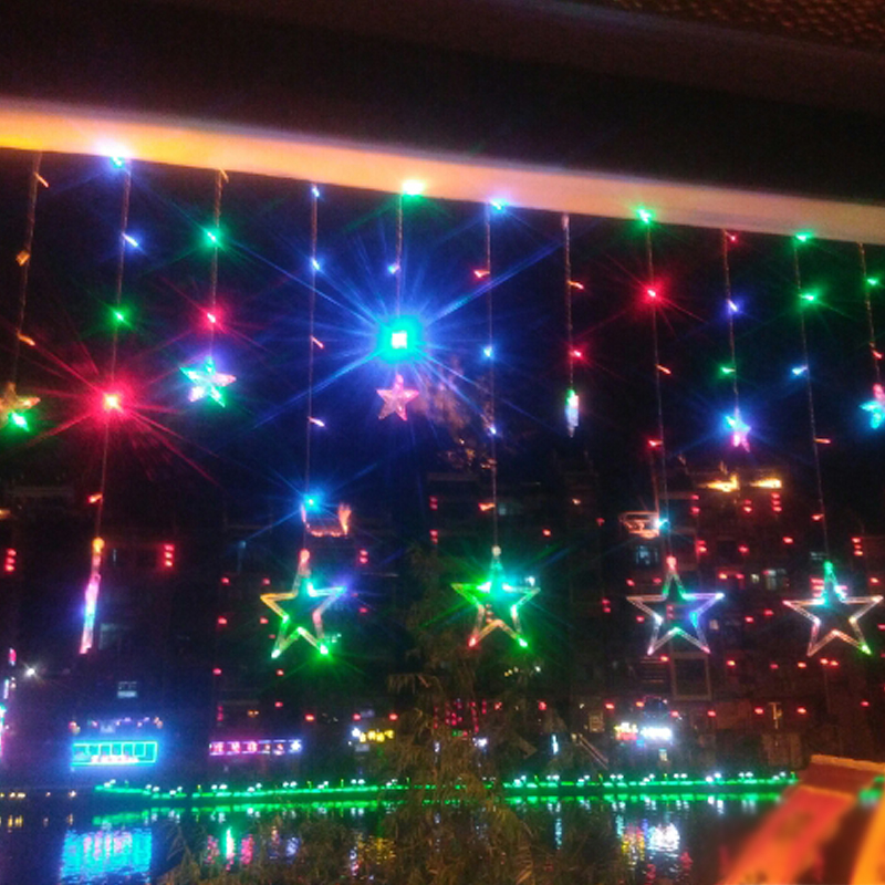 christmas 138 led seasonal twinkling stars curtain display christmas 138 led seasonal twinkling stars curtain display