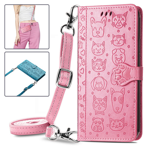 YYTVN For IPhone 15 Wallet Case With Zipper Card Holder & Crossbody Lanyard Strap