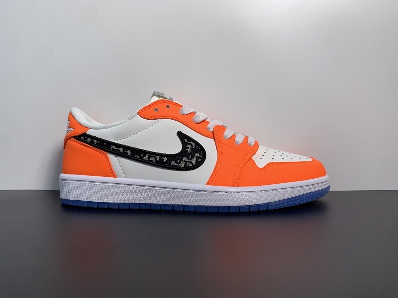 Dior x Air Jordan 1 Low 低帮 大迪奥 跨界联名 AJ1 乔丹1代 aj1 乔1 低邦 大迪奥白黑橙 货号：CN8608-011 尺码：36-46