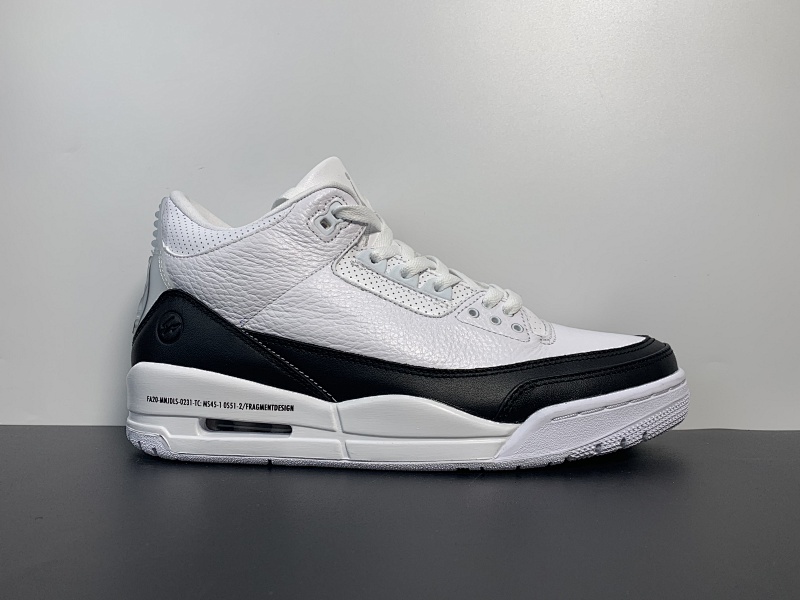 Air Jordan 3 x fragment AJ3 乔丹联名藤原浩黑白大闪电 DA3595-100 尺码：40-47.5
