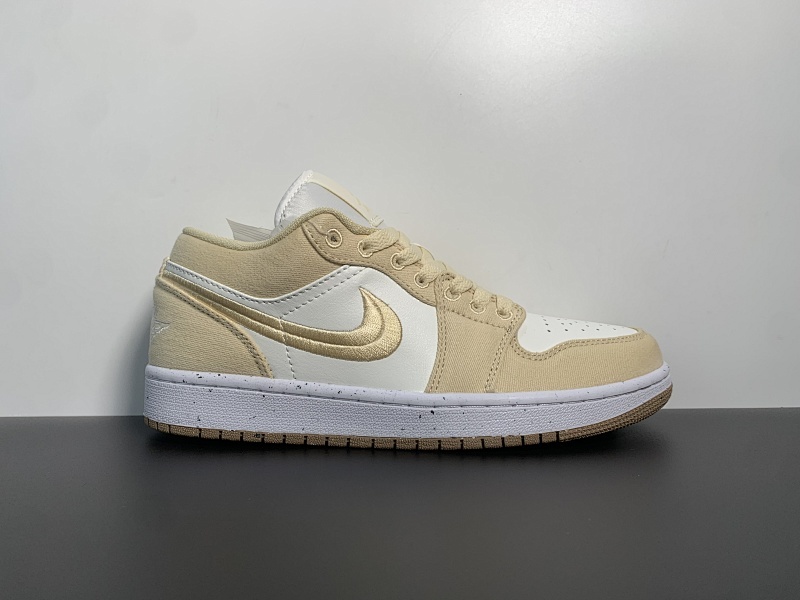 Air Jordan 1 Low SE “Canvas” 白黄刺绣 货号：FN3722-701 尺码：36-47.5
