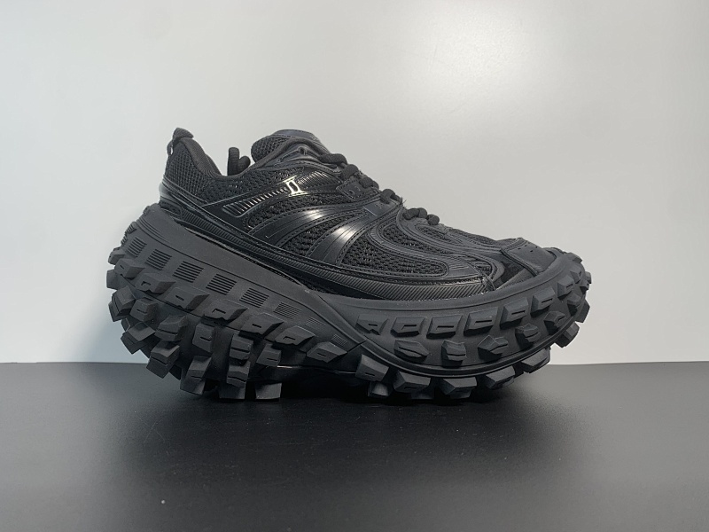 BALENCIAGA Defender Rubber Platform Sneakers卫士系列低帮坦克履带轮胎型越野户外增高厚底休闲运动慢跑鞋#黑色 尺码：35～46