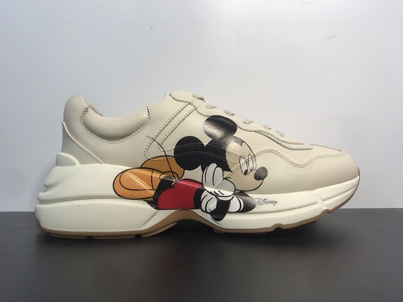 【DA80BV】Gucci/古驰 Rhyton Vintage Trainer Sneaker 联名款老爹鞋/印花款 原装意大利进口 里外全皮 全套包装 全头层顶级软牛皮  尺码：35-45