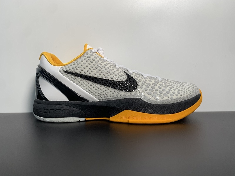 最强版本 NK Zoom KOBE 6 Protro 科比六代季后赛白黄 CW2190-100 原楦纸板开发 鞋身流线型、后跟塑形 区分土肥圆 Zoom Turbo气垫 后掌EVA缓震 尺码40-47