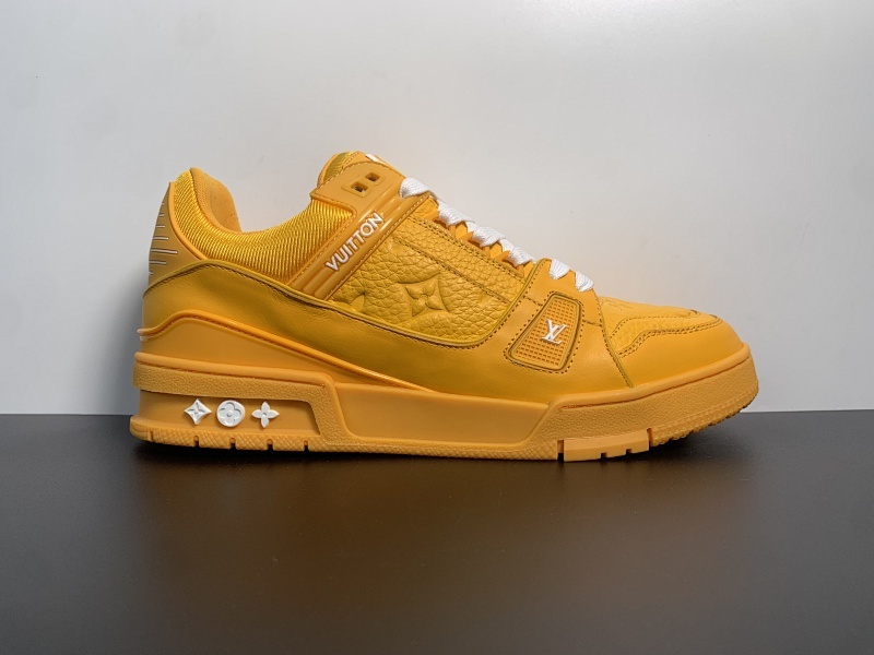 顶级纯原 LOUSVTTON路易威登Trainer 54低帮系带时尚板鞋男女冋款,黄色尺码：38-46