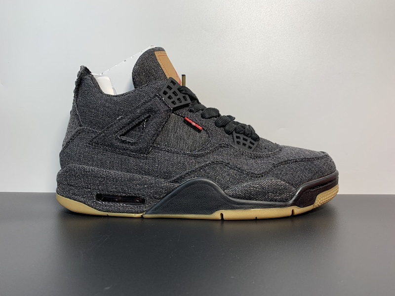Levis x Air Jordan 4 AJ4 李维斯联名 黑丹宁牛仔布 AO2571-001。尺码：40-46