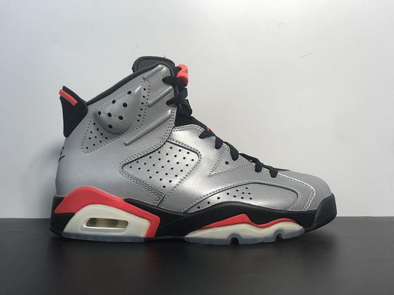 【DA00BA】Air Jordan 6 AJ6 乔丹6代篮球鞋/大巴黎银灰 3M反光版   货号：CI4072-001