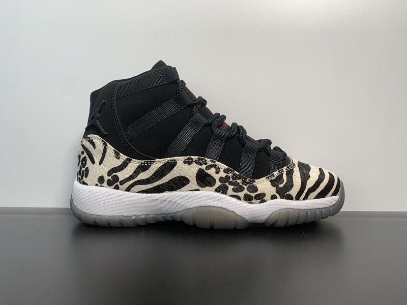 Air Jordan AJ11 "Animal instinct" 豹纹黑白 货号：AR0715-010  Size：36 36.5 37.5 38 38.5 39 40 40.5 41 42 42.