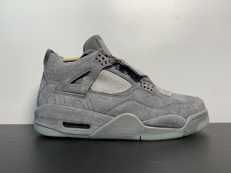 【DA80BA】 KAWS x Air Jordan 4 Cool Grey 联名酷灰 AJ4 灰麂皮 官方全套配件齐全40-47.5   930155-003