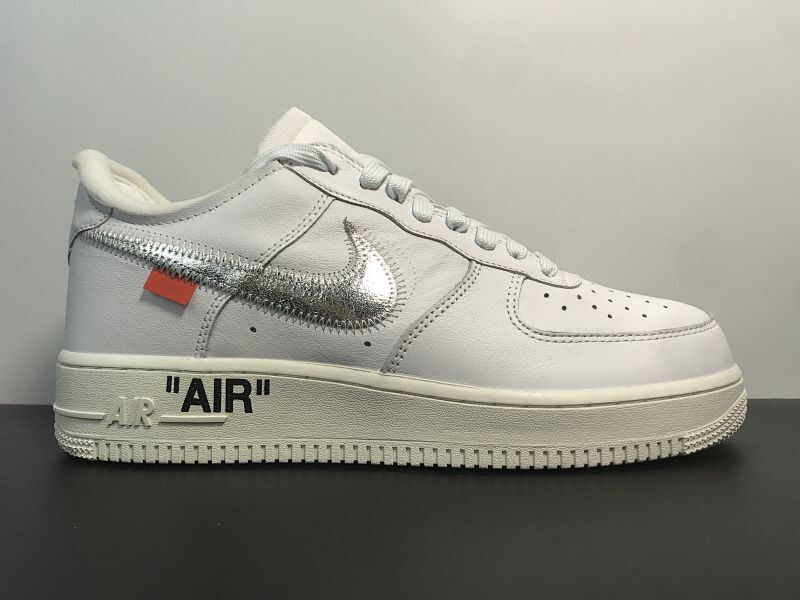 【DA60BA】Air Force 1 OFF-WHITE ComplexCon AF100 空军一号/联名低帮 全黑银钩 全头层 货号：AO4297-100