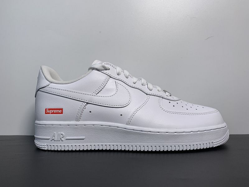 【BA80BA】耐克Nike Air Force 1 X Supreme AF1 联名空军一号黑白运动休闲板鞋 CU9225-100