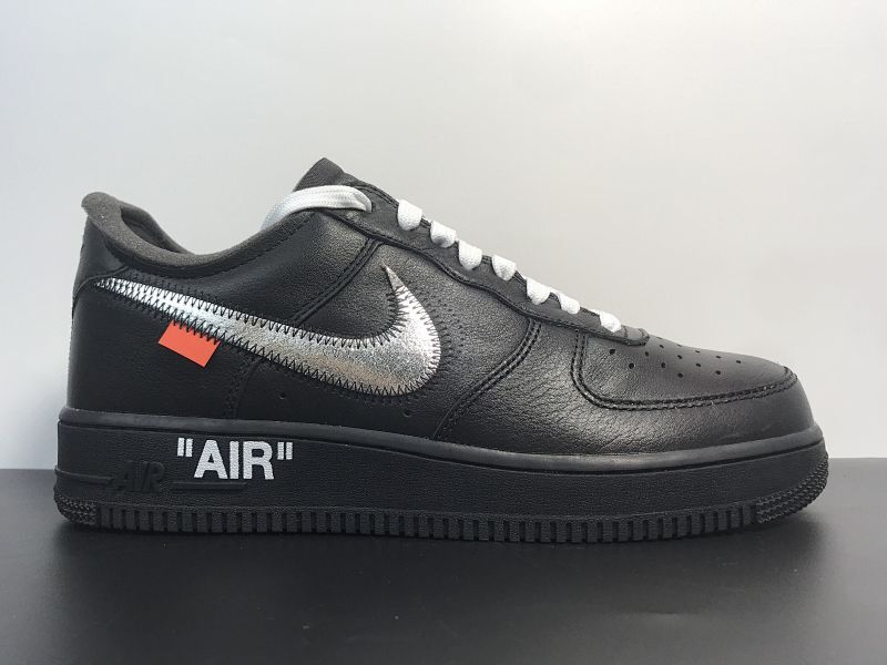 【DA60BA】Air Force 1 OFF-WHITE ComplexCon AF100 空军一号/联名低帮 全黑银钩 全头层  货号：AV5210-001