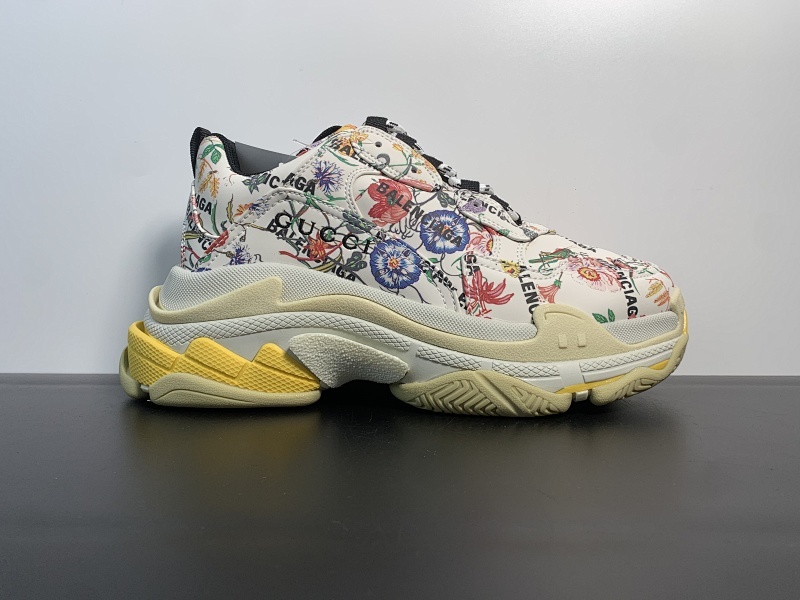花卉款 Gucci x Balenciaga 巴黎世家 古弛联名 Triple S 时尚透气巴黎尺码：35 36 37 38 39 40 41 42 43 44 45 46