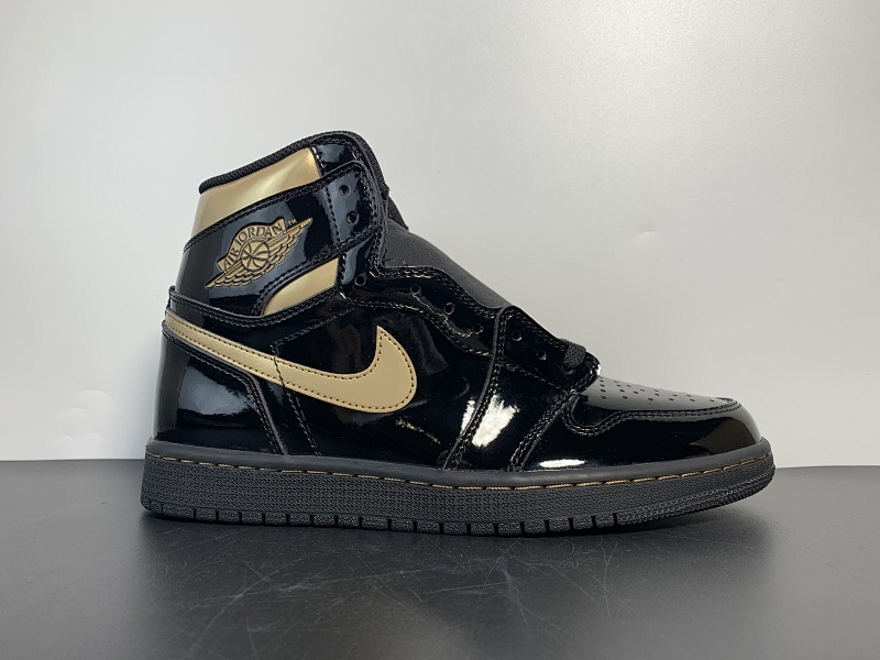 【DA40BA】Air Jordan 1 High OG 漆皮黑金  货号：555088-032 尺码：36-47.5