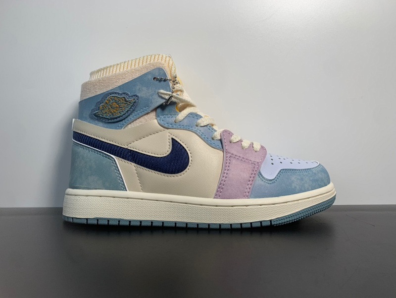 耐克Nike Air Jordan 1 Zoom CMFT"Celestine Blue"AJ1乔丹一代中帮DQ5091-041马卡龙米兰粉尺码：36-46