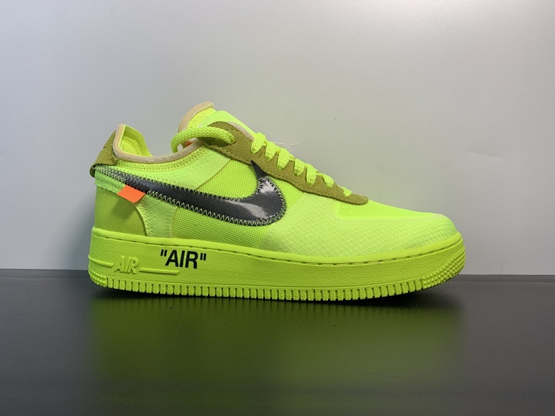 Air Force 1 Low X OW 联名 AO4606-700“Volt”荧光绿 货号：AO4606-700尺码39-46