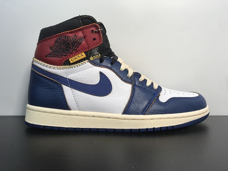 Union Los Angeles x Air Jordan 1 Retro High OG BAJ1白蓝拼接原盒真标头层皮  所有细节对比公司货  尺码：40-47.5  货号：BV1300-146