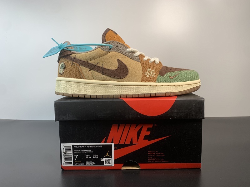 Air Jordan 1 Low AJ1棕色拼接 锡安 娃娃低帮36-47 DZ7292-200