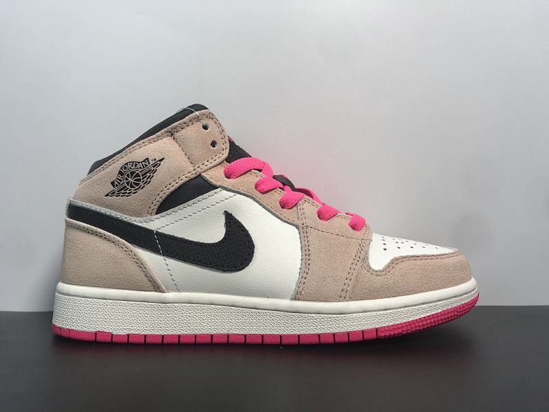 【BA80BA】Air Jordan 1 Mid AJ1黑白脏粉麂皮中帮篮球鞋 852542-801 852542-801