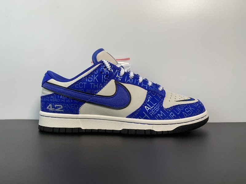 蓝色 罗宾逊 75周年  NIKE DUNK LOW ＂Jackie Robinson＂男女同款   货号: DV2122-400 尺码：36-47.5