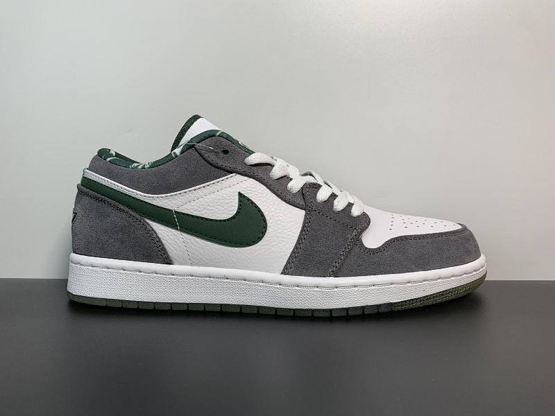 Air Jordan 1 Low 麂皮灰绿 AJ1乔1低帮休闲板鞋