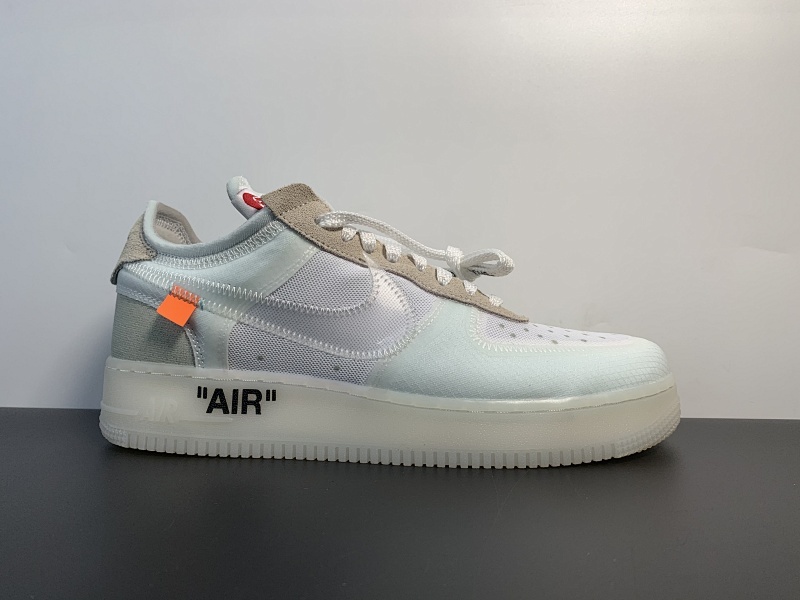 Nike Air Force 1 Low X OW联名“透灰白”AO4606-100 纯原 The10Air Force 1空军