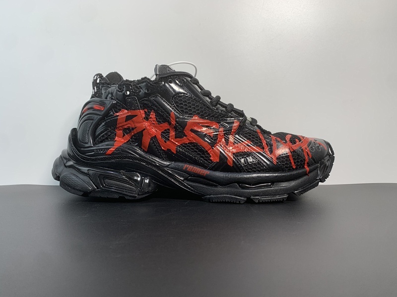 OK扫描版本】纯原版本  资讯：新款BALENCIAGA  巴黎世家-Runner、巴黎7.0黑红涂鸦35-46