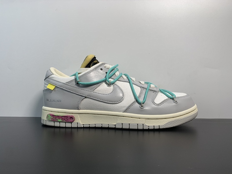 Nike OFF-WHITE x Futura x Nike Dunk Low“21 of 50 三方联名白灰紫低帮DM1602-106  尺码36-47