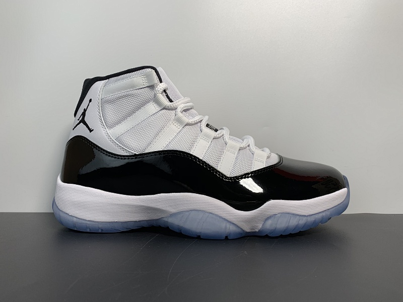 Air Jordan 11 “Concord” AJ11 康扣新复刻白黑‘45刺绣’ 货号：378037-100 尺码：40-47.5