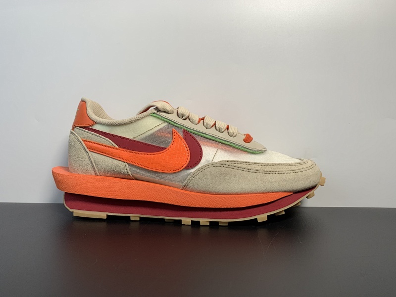 纯原 CLOT x Sacai x Nike LDWaffle 解构 米橙 # size36-47.5 货号：DH1347-100