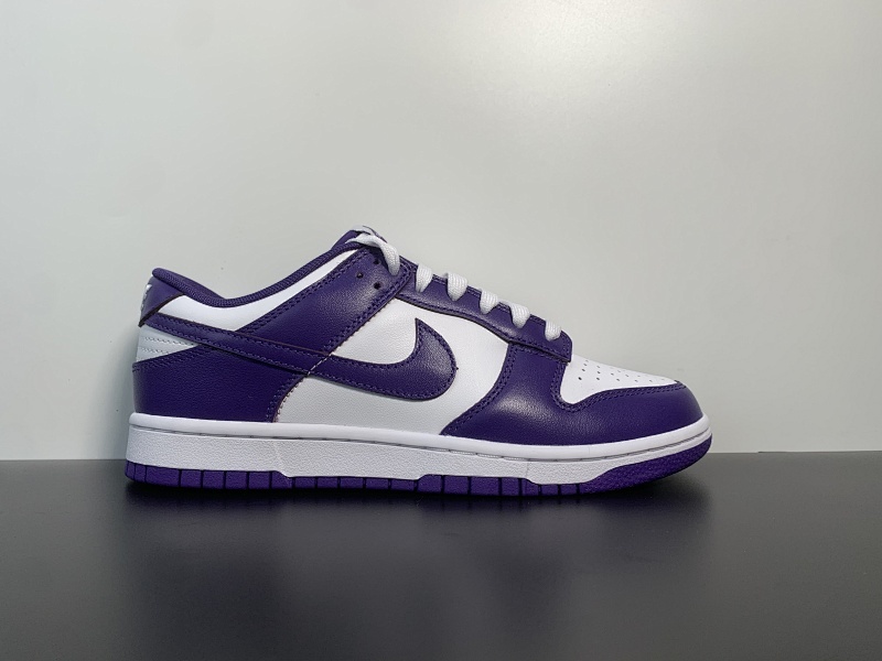 dunk白紫low 尺码：36-47.5Nike Dunk Retro Court Purple 白紫 休闲板鞋 DD1391-104