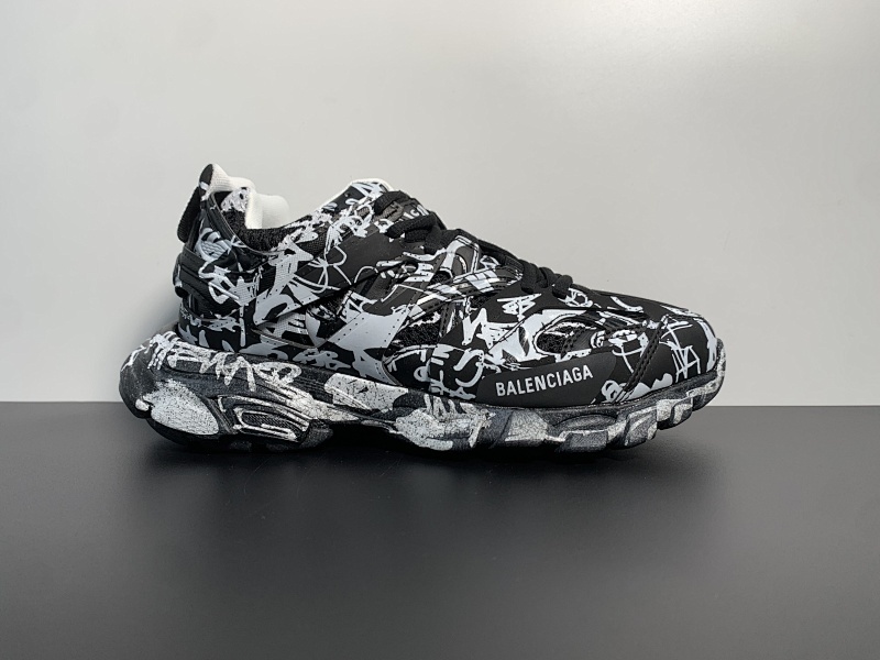 巴黎世家3.0 三代涂鸦 户外概念鞋 Balenciaga Sneaker Tess s.Gomma MAILLE WHITE/ORANGE  纯原版本 原装大盒 35-46