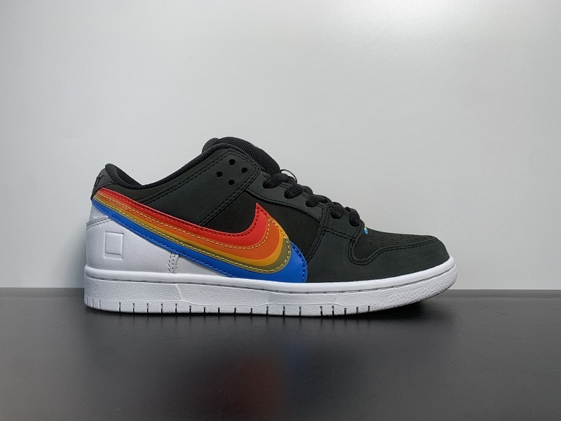 Dunk Low"Polaroid"扣篮系列低帮休闲运动滑板板鞋“黑白彩三色重叠钩子”DH7722-001尺码36-46