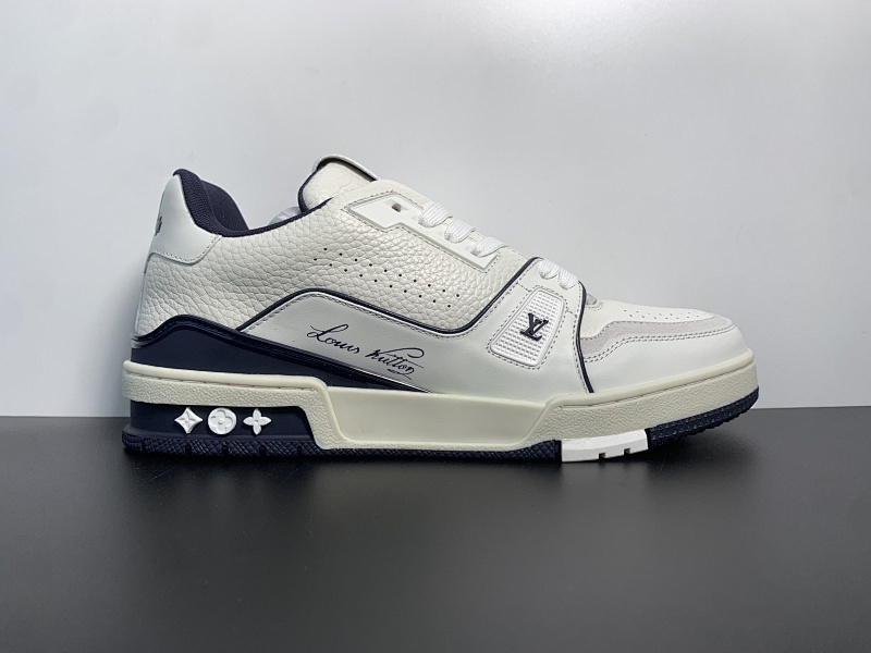 顶级纯原 LOUSVTTON路易威登Trainer 54低帮系带时尚板鞋男女冋款,白绿深蓝 尺码：38-46