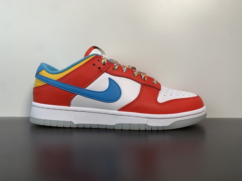 NK Dunk Low 白红蓝 水果麦片 货号： DH8009-600 SIZE：36～47