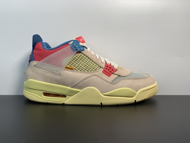 H12版本Union LA x Air Jordan 4 乔丹 AJ4 联名南海岸粉红蓝球鞋 DC9533-800