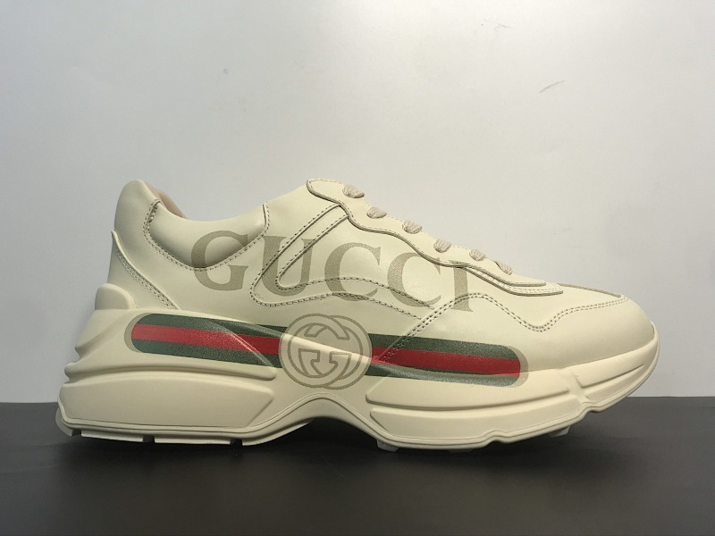 【DA80BV】Gucci/古驰 Rhyton Vintage Trainer Sneaker 联名款老爹鞋/印花款 原装意大利进口 里外全皮 全套包装 全头层顶级软牛皮  尺码：35-45