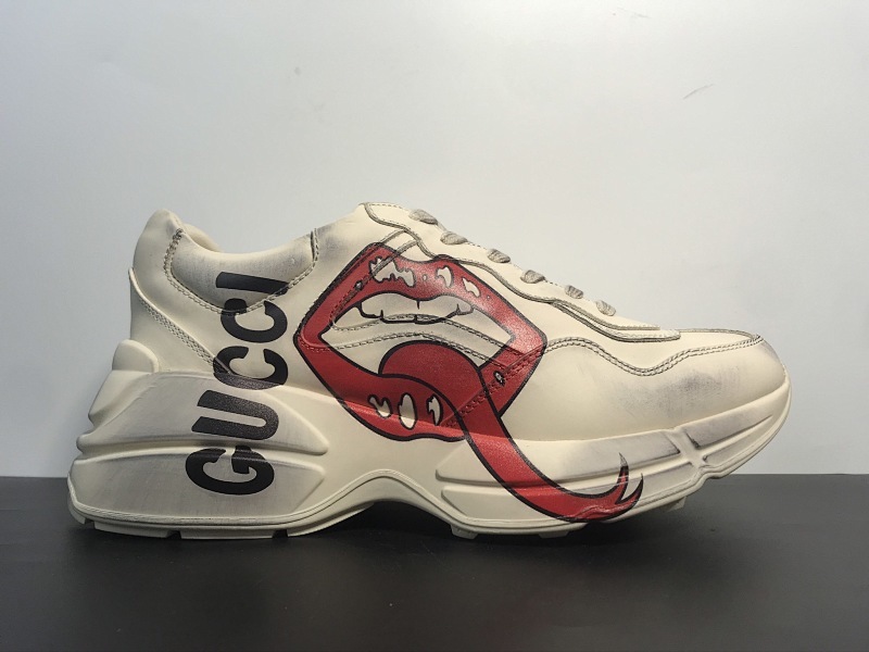 【DA80BV】Gucci/古驰 Rhyton Vintage Trainer Sneaker 联名款老爹鞋/印花款 原装意大利进口 里外全皮 全套包装 全头层顶级软牛皮  尺码：35-45