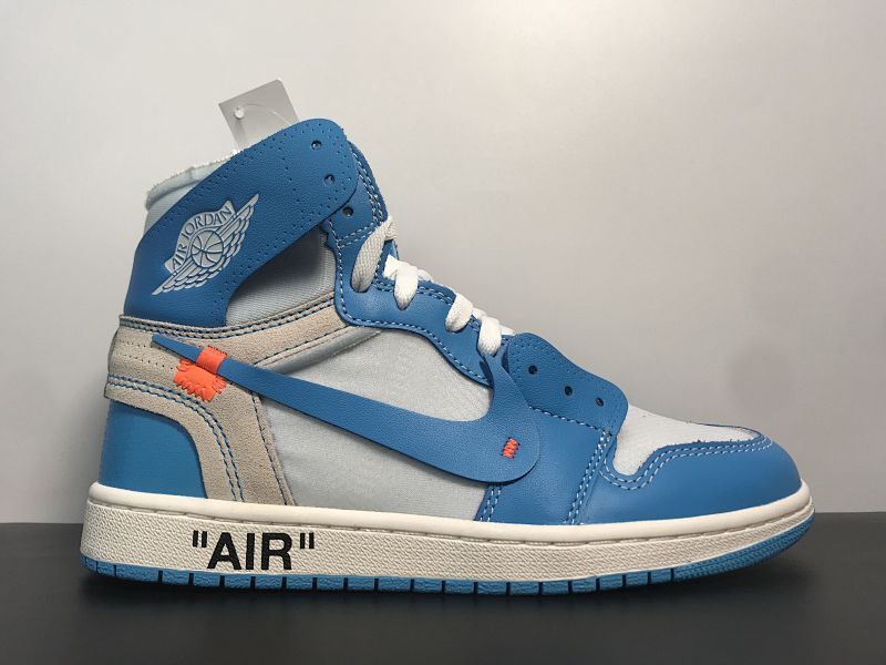 Air Jordan 1 x OFF-WHITE  OG版本aj1ow联‮北名‬卡蓝 尺码：36-47.5   货号：AQ0818-148