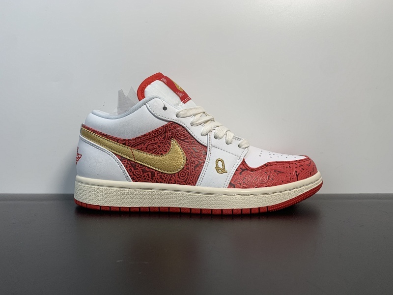 Air Jordan 1 Low SE 白红金 扑克 货号:DJ5186-100 Size: 36～46