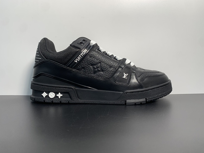 顶级纯原 LOUSVTTON路易威登Trainer 54低帮系带时尚板鞋男女冋款,黑色尺码：38-46