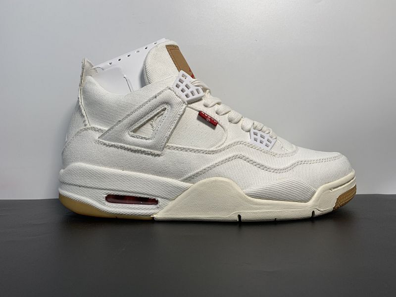 【CA20BA】Levi’s x Air Jordan 4 AJ4白李维斯  货号：AO2571-100 ，尺码：36～47.5
