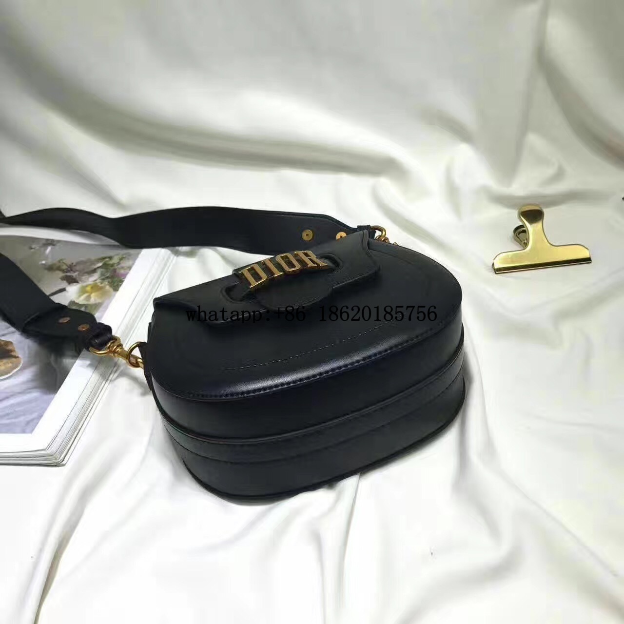 dior cd real leather shoulder bag handbag 17d 1