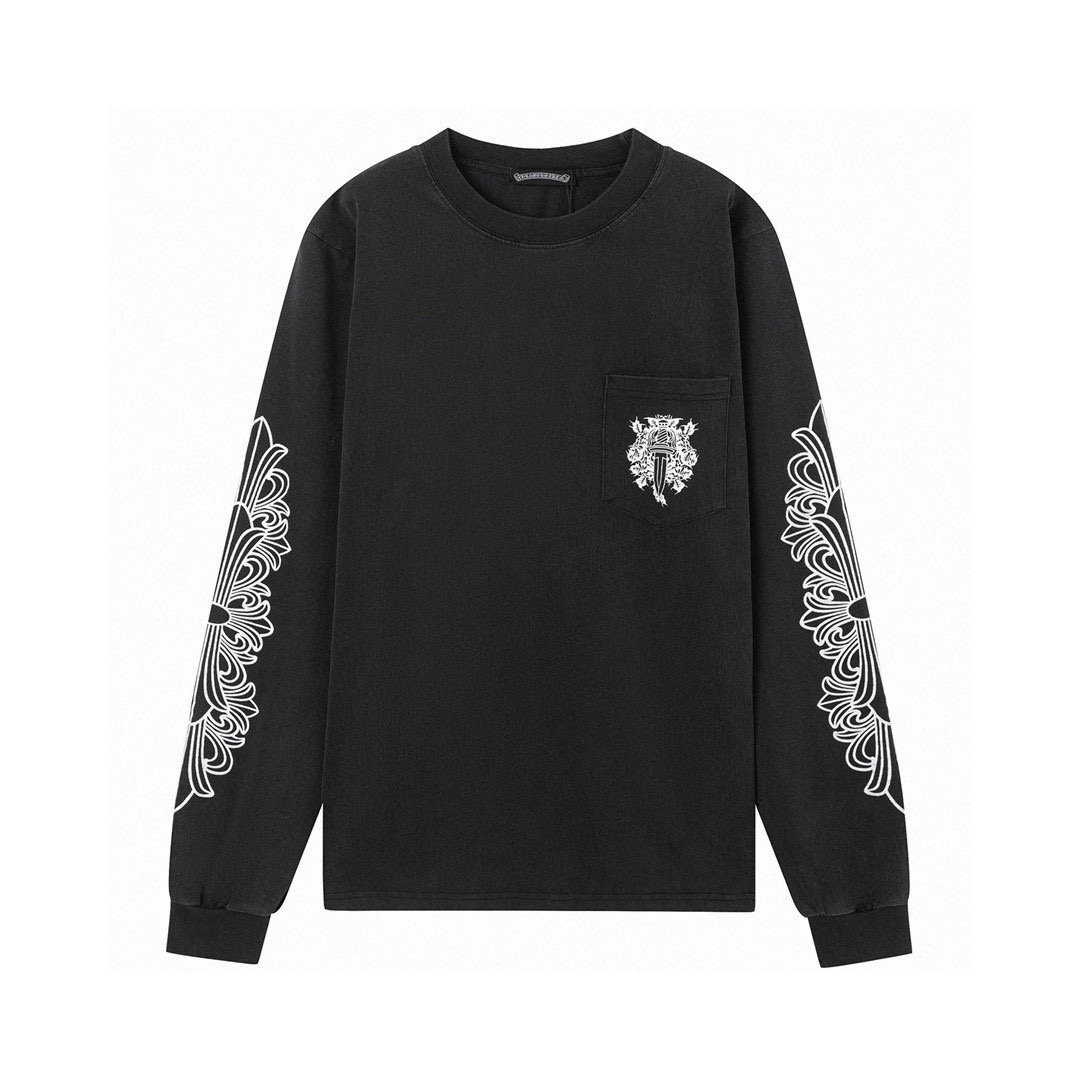 CHROME HEARTS FLORAL CROSS LS T-SHIRT
