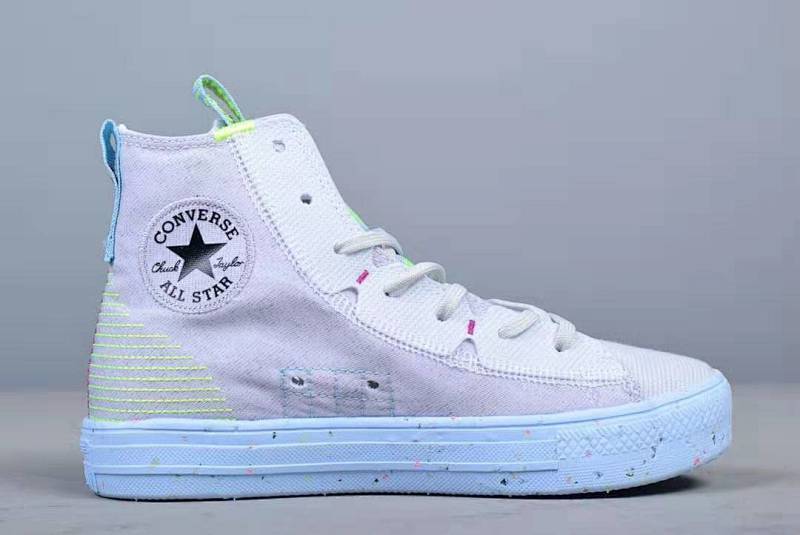 converse 匡威官方【环保再生系列】 all atar crater高帮白灰色超轻