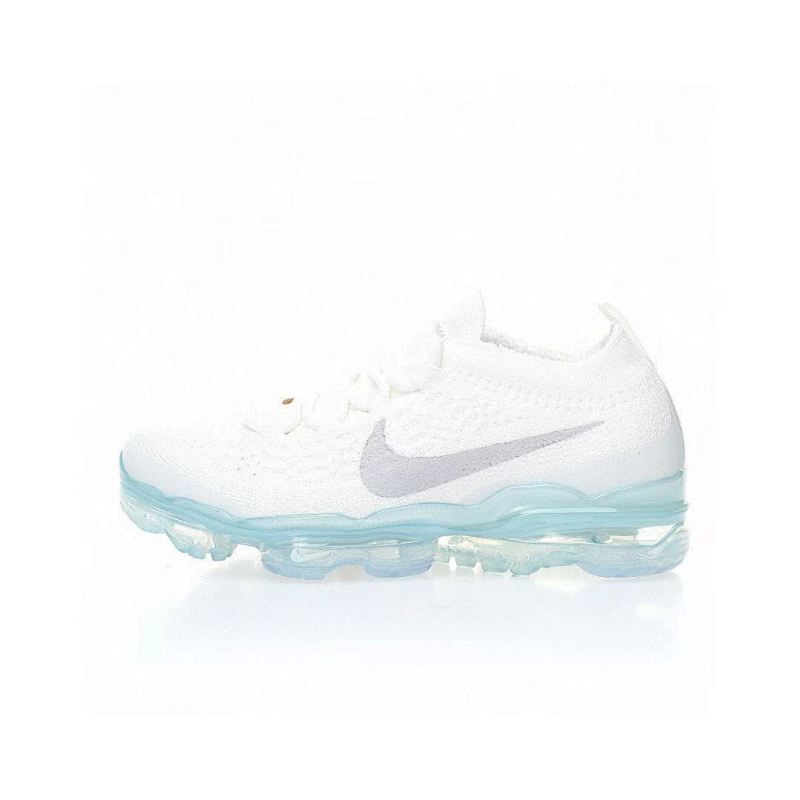 耐克Nike Air VaporMax 2023 Flyknit FK"Pure Platinum"2023款大气垫系列低帮针织休闲运动全掌气垫慢跑鞋“白灰冰蓝底”货号：DV6840-100