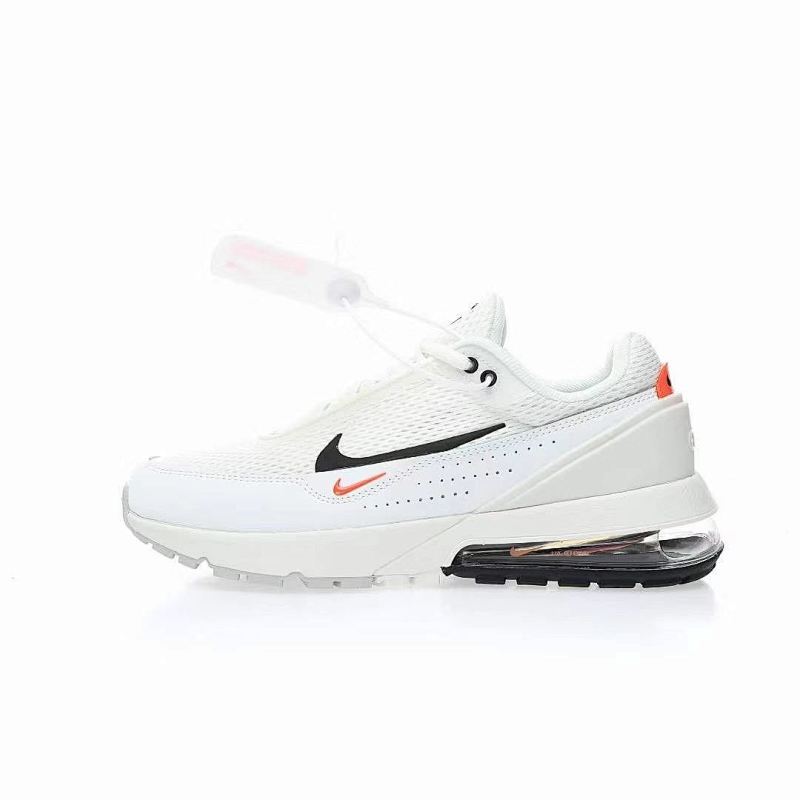 耐克Nike Air Max Pulse"Phantom/Black/Orange"律动系列低帮百搭后跟半掌大气垫休闲运动慢跑鞋“网织白黑橙”货号：DR0453-100