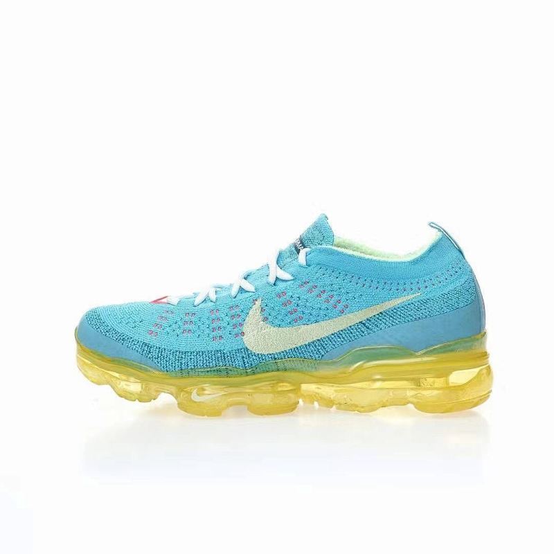 耐克Nike Air VaporMax 2023 Flyknit FK"Baltic Blue"2023款大气垫系列低帮针织休闲运动全掌气垫慢跑鞋“浅月蓝桃粉黄”货号：DV1678-400